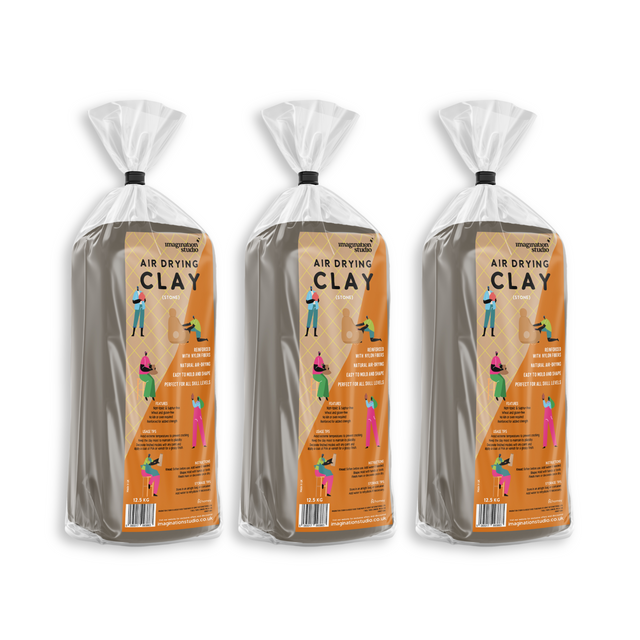 Imagination Studio® Air Drying Modelling Clay (Stone) - 12.5KG - Pack of 3