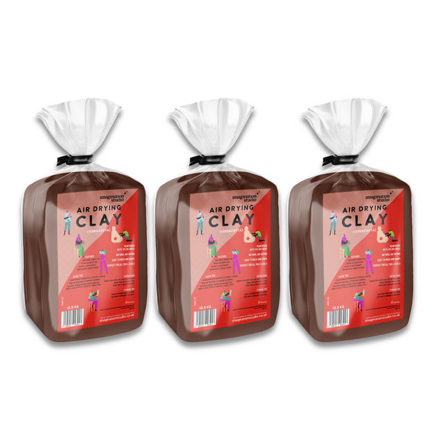 Imagination Studio® Air Drying Modelling Clay - Terracotta - 12.5KG - Pack of 3