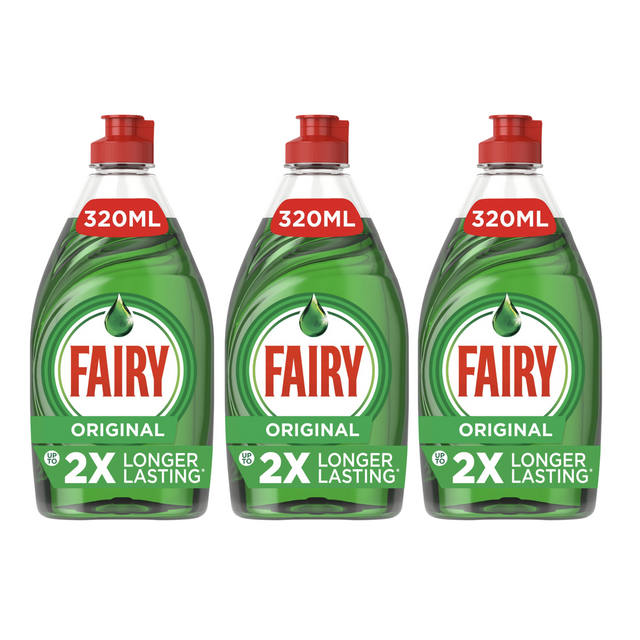 Fairy Original Washing Up Liquid Green, 320ml - Pack of 3
