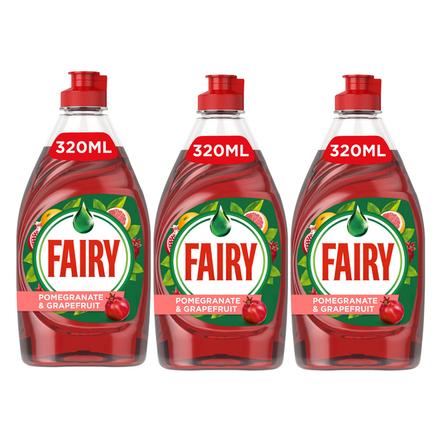 Fairy Washing Up Liquid Pomegranate & Grapefruit, 320ml - Pack of 3