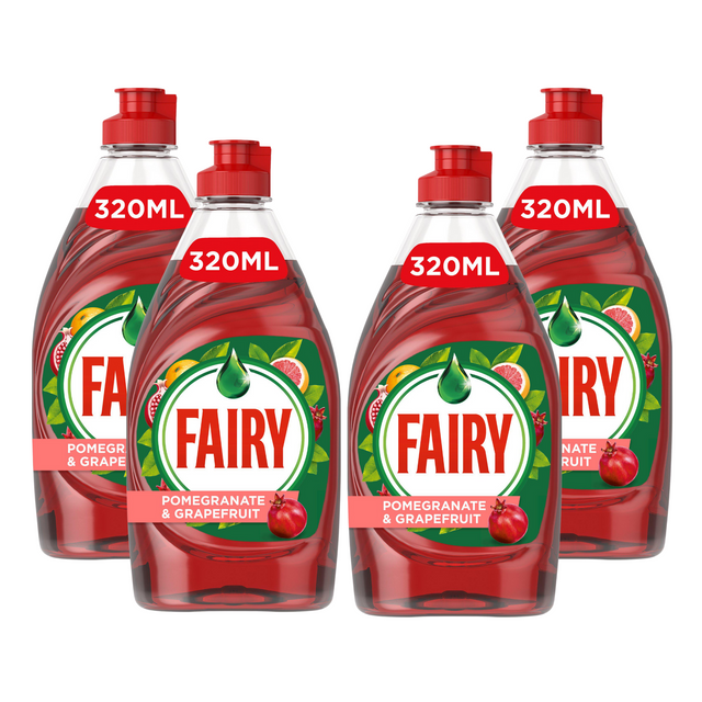 Fairy Washing Up Liquid Pomegranate & Grapefruit, 320ml - Pack of 4