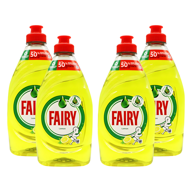 Fairy Washing Up Liquid Lemon, 320ml - Pack of 4