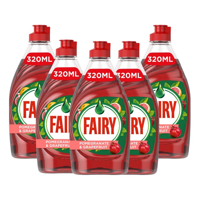 Fairy Washing Up Liquid Pomegranate & Grapefruit, 320ml - Pack of 5