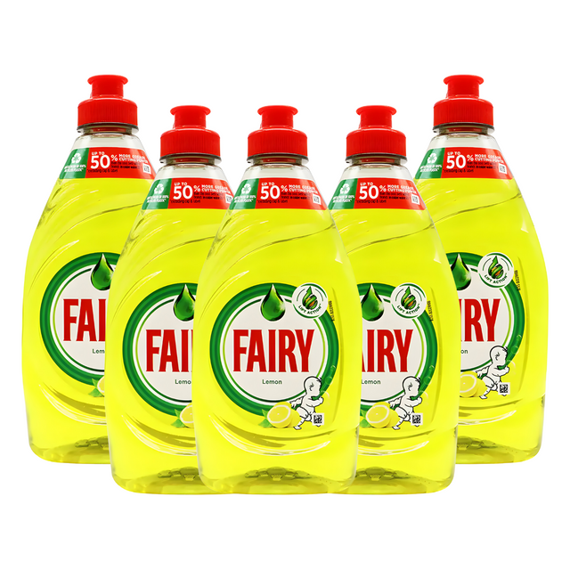 Fairy Washing Up Liquid Lemon, 320ml - Pack of 5