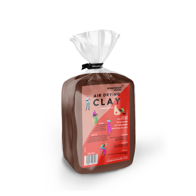 Imagination Studio® Air Drying Modelling Clay - Terracotta - 12.5KG